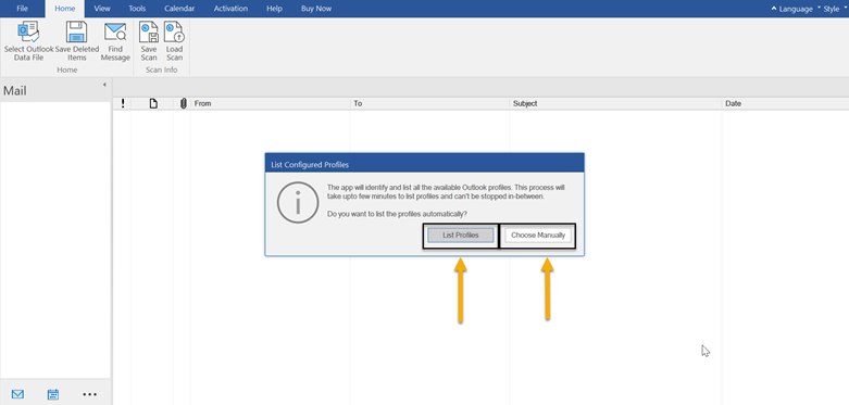 Launch software and click List Profiles